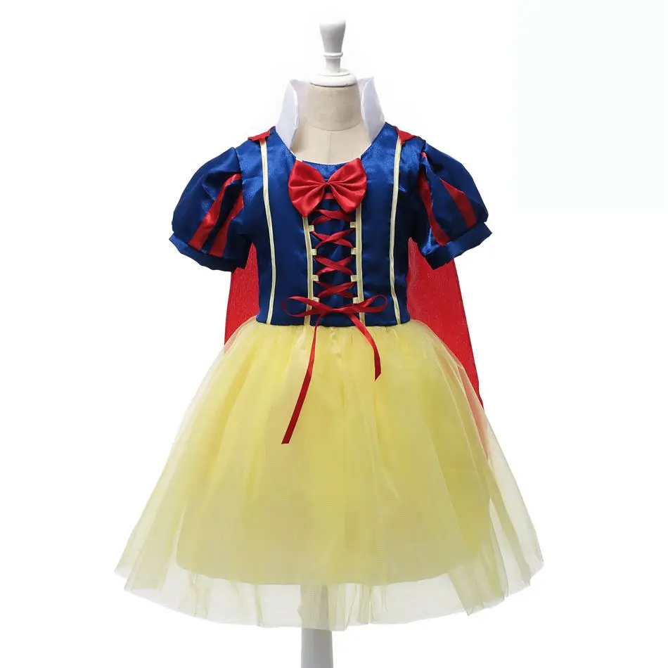 Girls Snow White Costume Cosplay Kids Girl Princess Party Dresses with Cape Short Sleeve Dress with Bow Children Cartoon Clothes, As picture
Girls Snow White Costume Cosplay Kids Girl Princess Party Dresses with Cape Short Sleeve Dress with Bow Children Cartoon Clothes, As picture