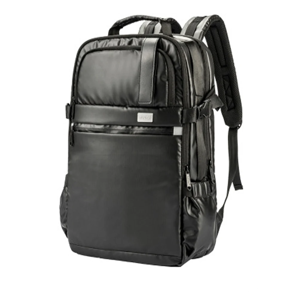 T807 High Capacity Leather Like Men School Bag Laptop Backpack