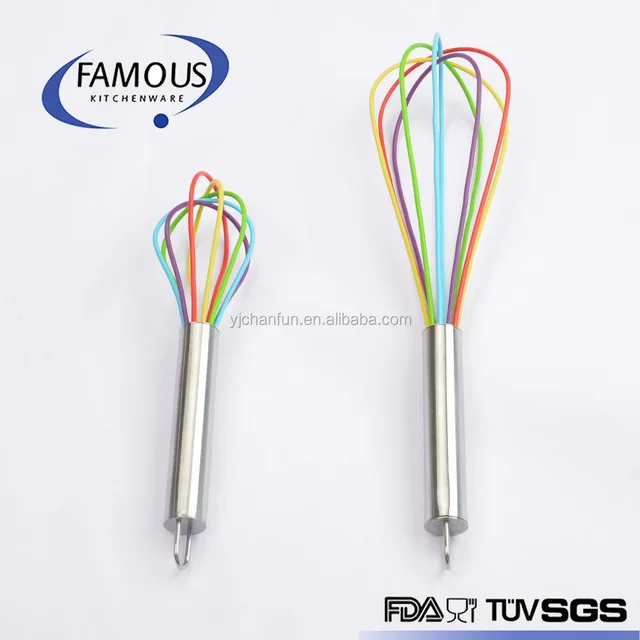 colorful manual egg beater set with stainless steel