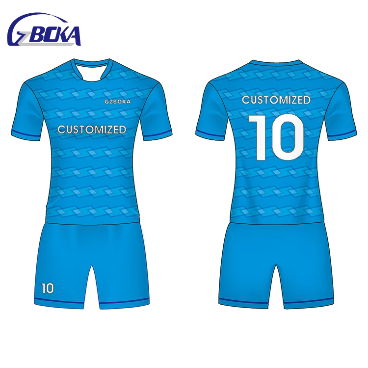 Top quality uniformes baratos de futbol color azul con blanco, Any color is available
Top quality uniformes baratos de futbol color azul con blanco, Any color is available