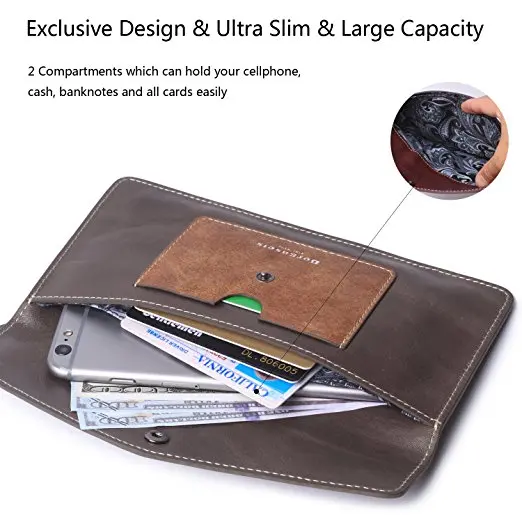 lady leather wallet envelope long purse clutch