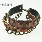 Leather Braided Bracelet Men Religious Cross Charms Glass Beads Bracelets&Bangles Jewelry