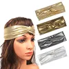 Trendy sparkle girls turban headband women golden bandana headband