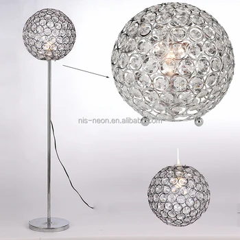 Chrome Iron Base Bead Chandelier Shade Crystal Ball Table Floor