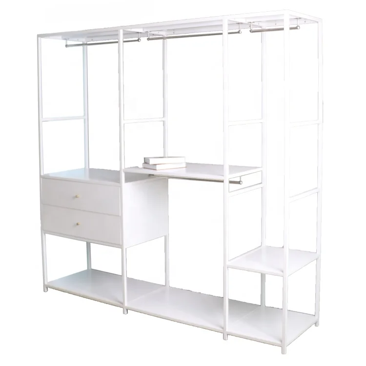 Multi Function Bedroom Furniture Clothes Rack Stands Steel Metal