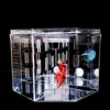 Big Size 4 Rooms Aquarium Acrylic Four Splits Betta Fish Tank With Basket Plant 4 Bow Fighting Isolation hatch breed box