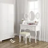 Used White Wicker Furniture Bedroom Vanity Makeup Table Dresser Set