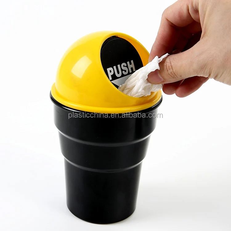 BT05A plastic mini trash can for car small plastic table top rubbish car can