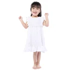 Pretty girl sleeveless white dress ruffle baby dress