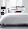 3pc Duvet Cover Set- Elegant White/Black Trim Hotel Quality Design-Silky Soft- Wrinkle & Fade Resistant Bedding