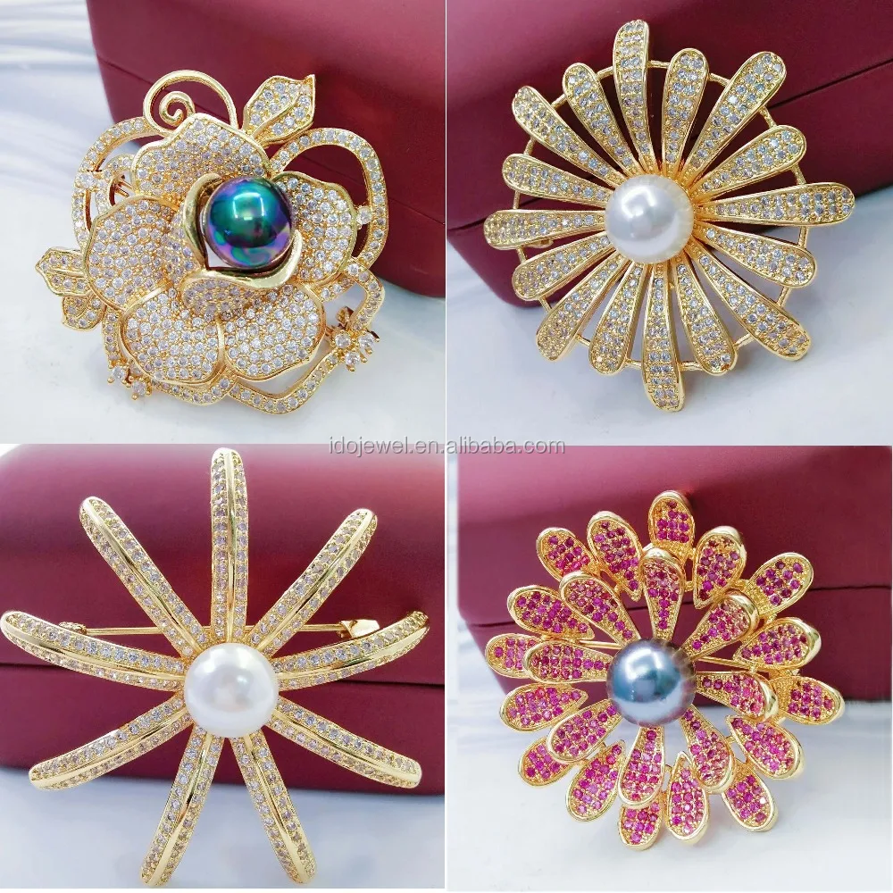 brooches pins hot selling pins fashion flower silver brooch for