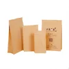 Factory wholesale kraft paper bag tea packaging with ziplock and printing