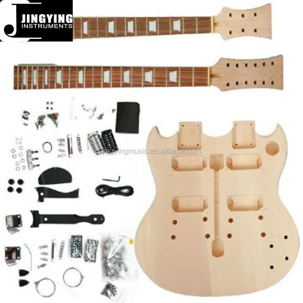 Wholesale Factory Direct Sale Customization double necked SG style Electric guitar kits