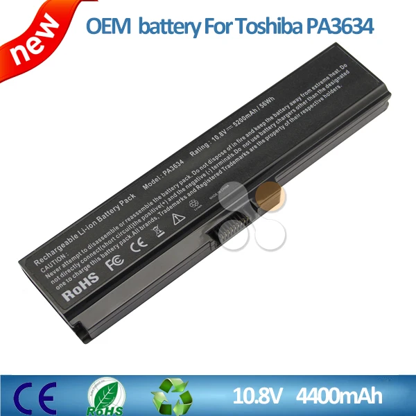 Wholesale New Laptop Battery For Toshiba 3634,M52,220C,253E/3W,L510-015,PA3634U-1BAS,1BRS,1BAM, 5200mah .
