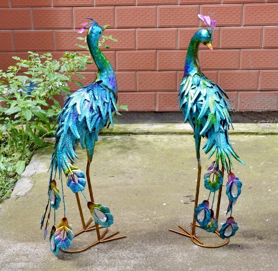 home and garden decorative peacock birds metal handmade craft