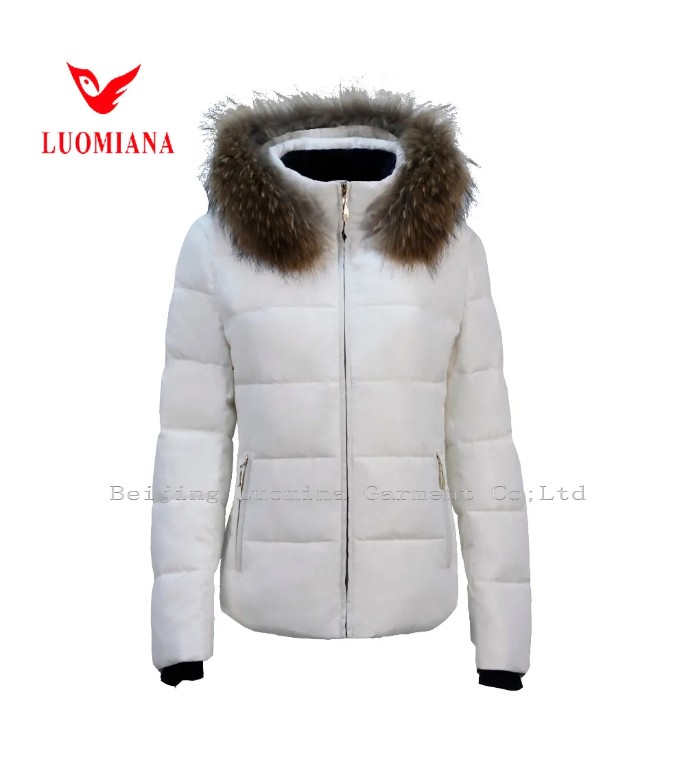 女性のダウンフグコートとultrawarmダウン冬のジャケット白でプラスサイズの毛皮のトリム仕入れ・メーカー・工場