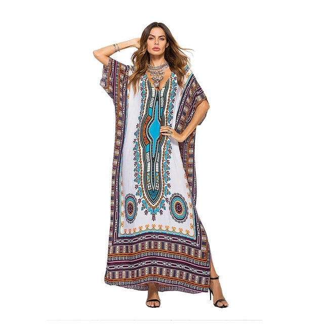 Women Summer African Ethnic Print Kaftan Maxi Dress Plus Size Loose Vintage Boho Beach Long Dress E42217
Women Summer African Ethnic Print Kaftan Maxi Dress Plus Size Loose Vintage Boho Beach Long Dress E42217