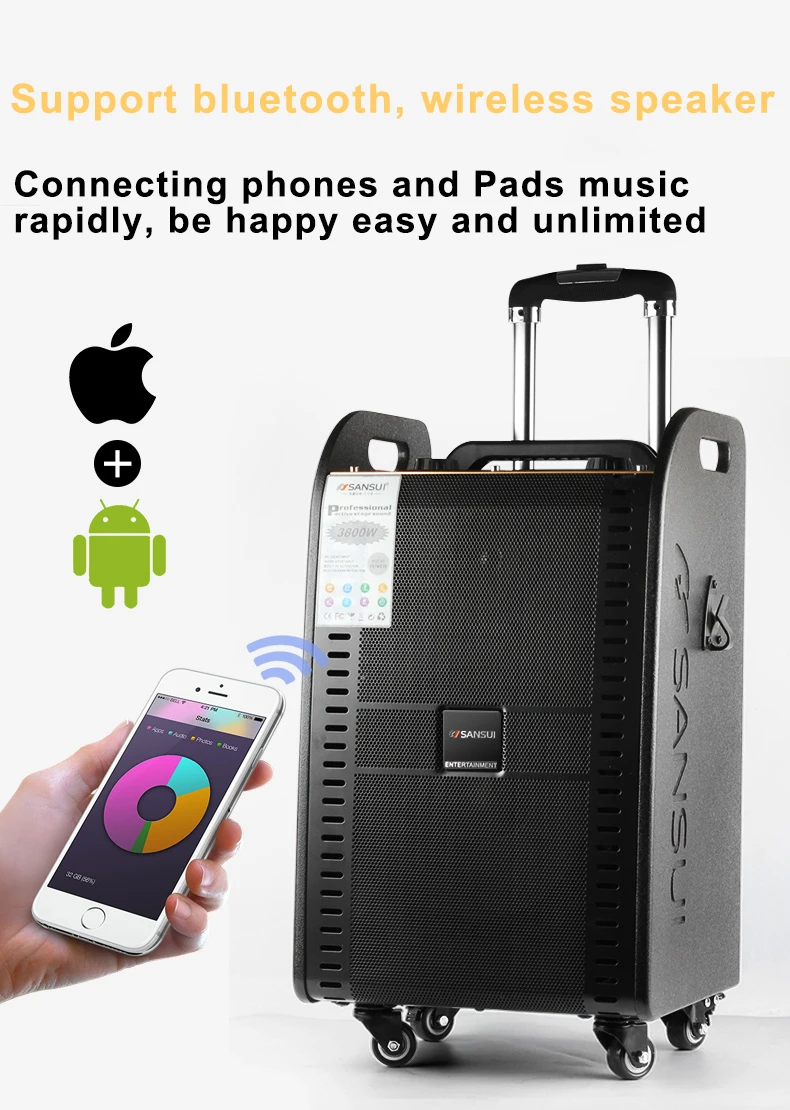 Wholesale SANSUI SG1-12 12 inch outdoor trolley speaker dj sound system in low price - ANKUX.COM