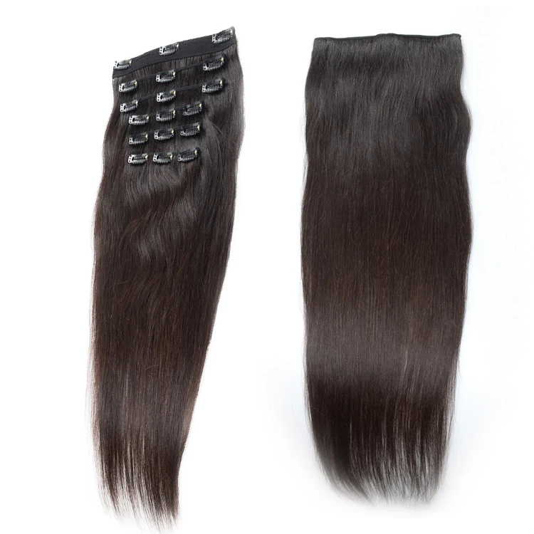 Cheap Straight remy 100% human hair clip in hair extensions free sample,wet and wavy clip in hair extension for african american
