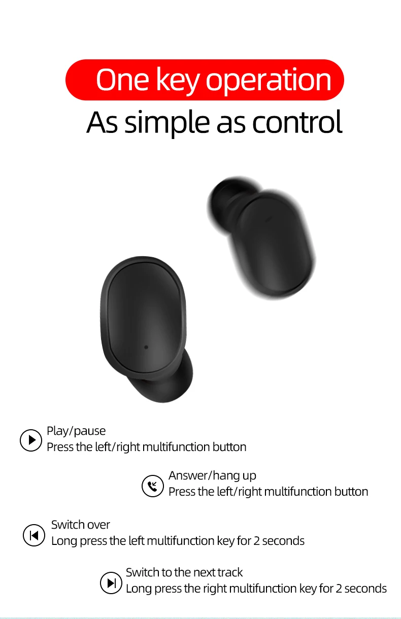 New Wireless Headphone In-ear Earbuds Waterproof Sports BT Earphone A6S - ANKUX.COM