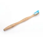BA-1003 custom 4 packing natural blue and white nylon bristles Ergonomic engineering handle bamboo toothbrush