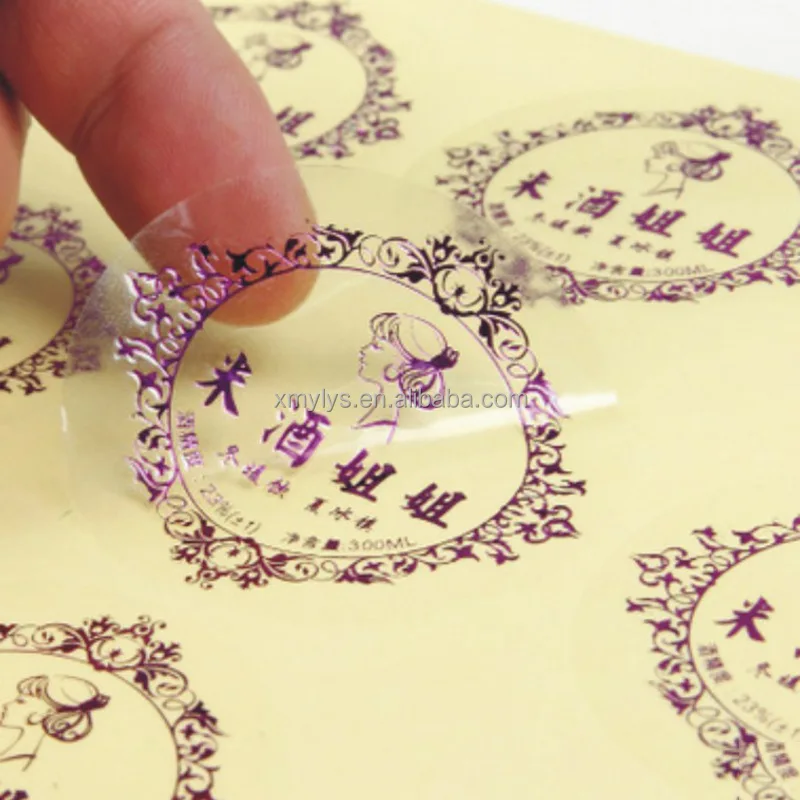 wholesale clear transparent round sticker sealing labels