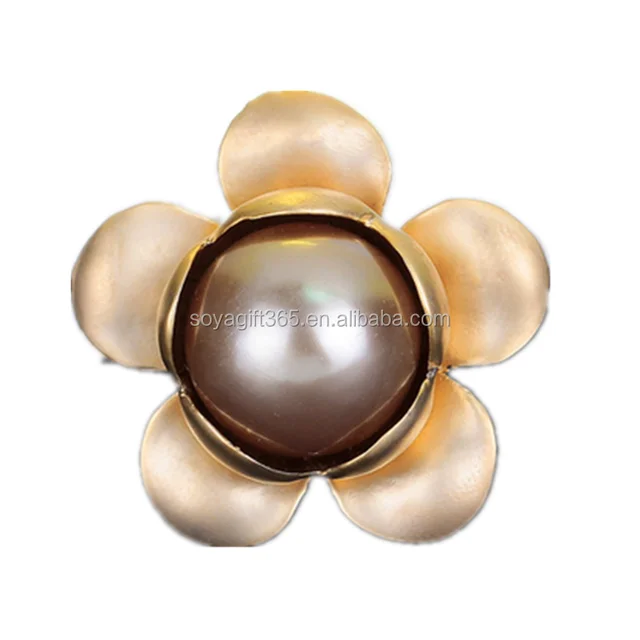quality rhinestone brooches matte gold silver flower brooch pins