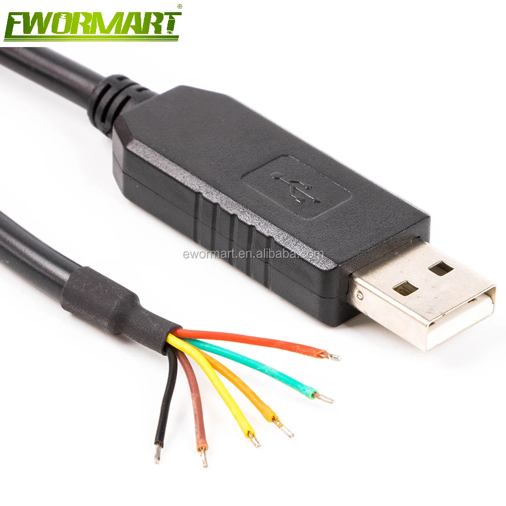 Profilic PL2303 USB to 6Pin RS232 Wire End Serial Converter Cable