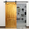 China American Style 2-Panel Barn Door Slab Teak Wood Main Interior Designs with Sliding Barn Door Hardwares