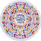 100%polyester printed round beach towel with tassels