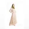 Professional Casual Women Abaya Maxi Muslim Lady Dress Lace Tops Woman Kaftan With Pearl Baju Kurung And Melayu