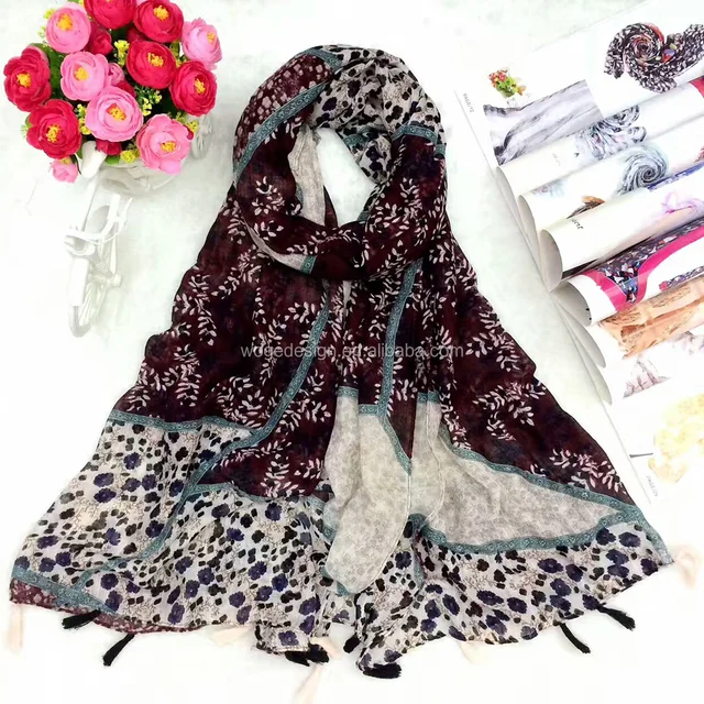 hot sale new prettiness long wrap woman factory viscose print