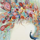 New Abstract Peacock Colorful Acrylic Knife Painting