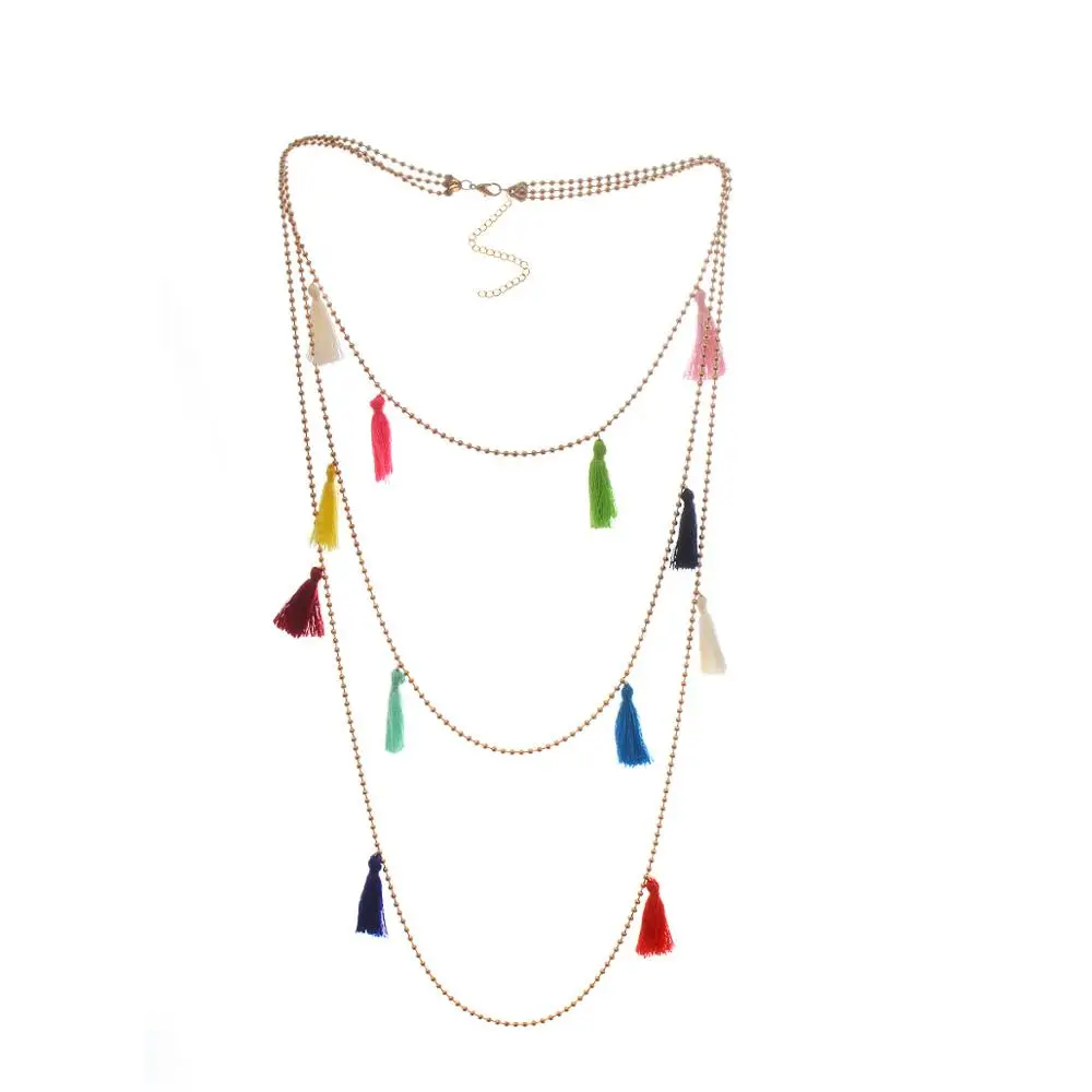 Showfay women boho necklace jewelry fashion multilayer gold beaded chain necklace handmade colorful tassel necklace bohemian
Showfay women boho necklace jewelry fashion multilayer gold beaded chain necklace handmade colorful tassel necklace bohemian
