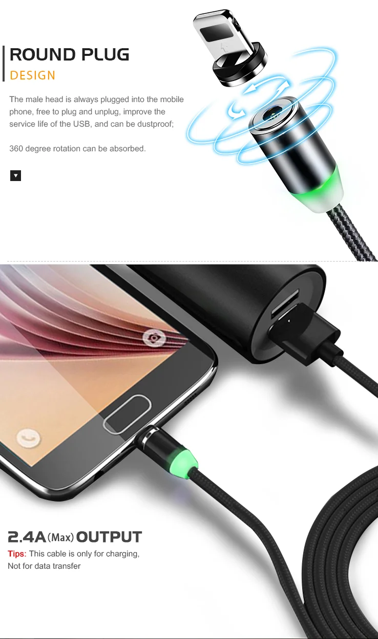 Fast Charging Cable Usb Phone Iphone Type-c Data Mobile Magnetic Chargers For Android - ANKUX.COM