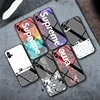 Shockproof Tempered glass phone case for Iphone 7 8 X Xs glass phone case