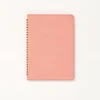 Office Stationery Solid Color Leather Pu Cover Double Metal Spiral Notebook memo pad journal planner diary