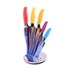 High quality 6pcs non-stick coated stainless steel kitchen knife set in Acrylic Block