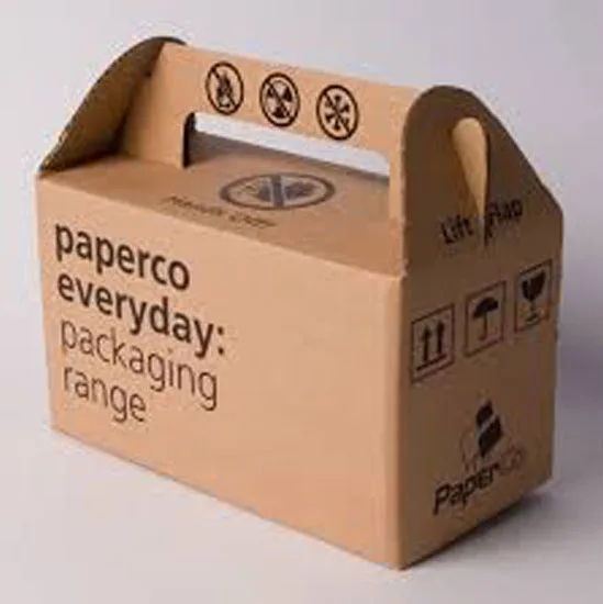 kraft cardboard packaging use with handle carton box