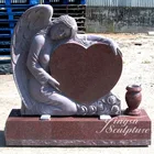 Factory directly supply black granite angel headstone