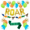 EasternHope Custom dinosaur Banner green Sash ROAR letter foil latex confetti Balloons , Kids Dinosaur Birthday Party Supplies