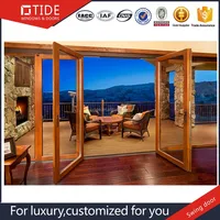 France Design Exterior Aluminum Wooden Doors