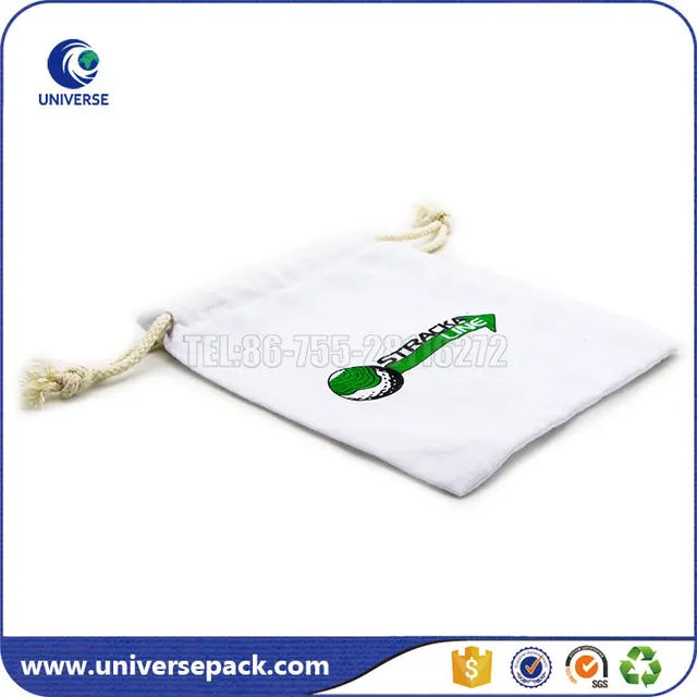 small drawstring top muslin cotton bag for jewelry