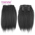 100% Human Hair Kinky Straight Clip In Hair Extensions