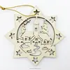 Handicraft star shaped christmas wooden hanging ornaments