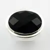 Bold Classy Faceted Black Agate Highly Elegant Silver Ring
