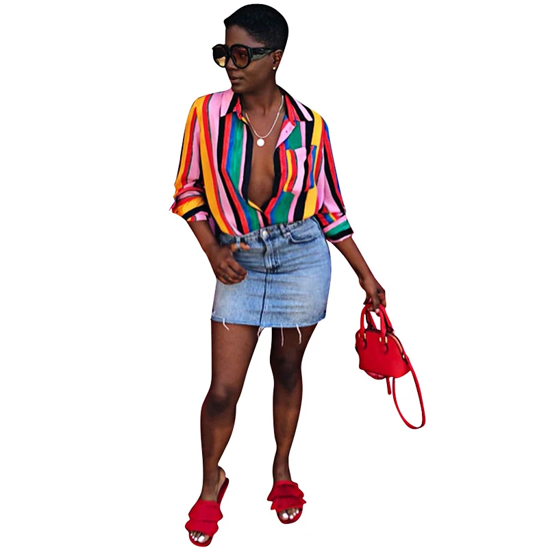 2018 Color Striped Blouse Woman Boho Long Sleeve Shirt Bohemian Womens Tops, Black;blue;pink;purple;red;green
2018 Color Striped Blouse Woman Boho Long Sleeve Shirt Bohemian Womens Tops, Black;blue;pink;purple;red;green