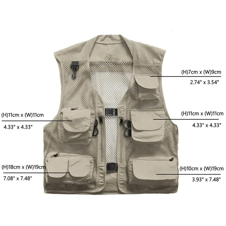 Multiple Sizes Adjustable Light Weight Custom Outdoor Waterproof Men Fishing Vest, Khaki
Multiple Sizes Adjustable Light Weight Custom Outdoor Waterproof Men Fishing Vest, Khaki