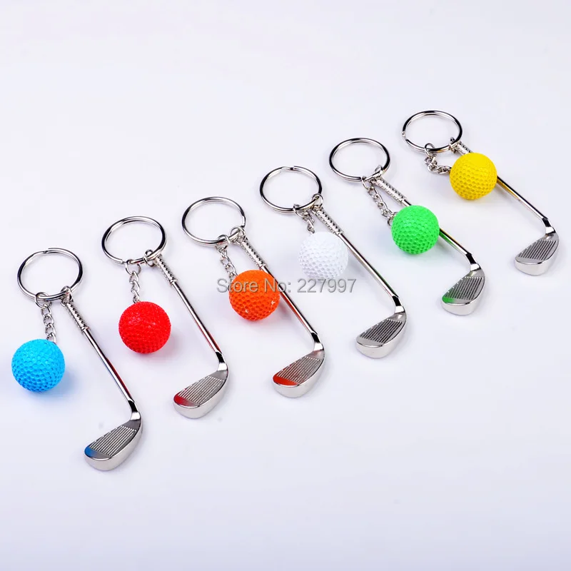 FREE SHIPPING BY DHL 200pcs/lot 2015 New Metal Golf Keychains Fashion Novelty Sports Keyrings Gifts for Promotion