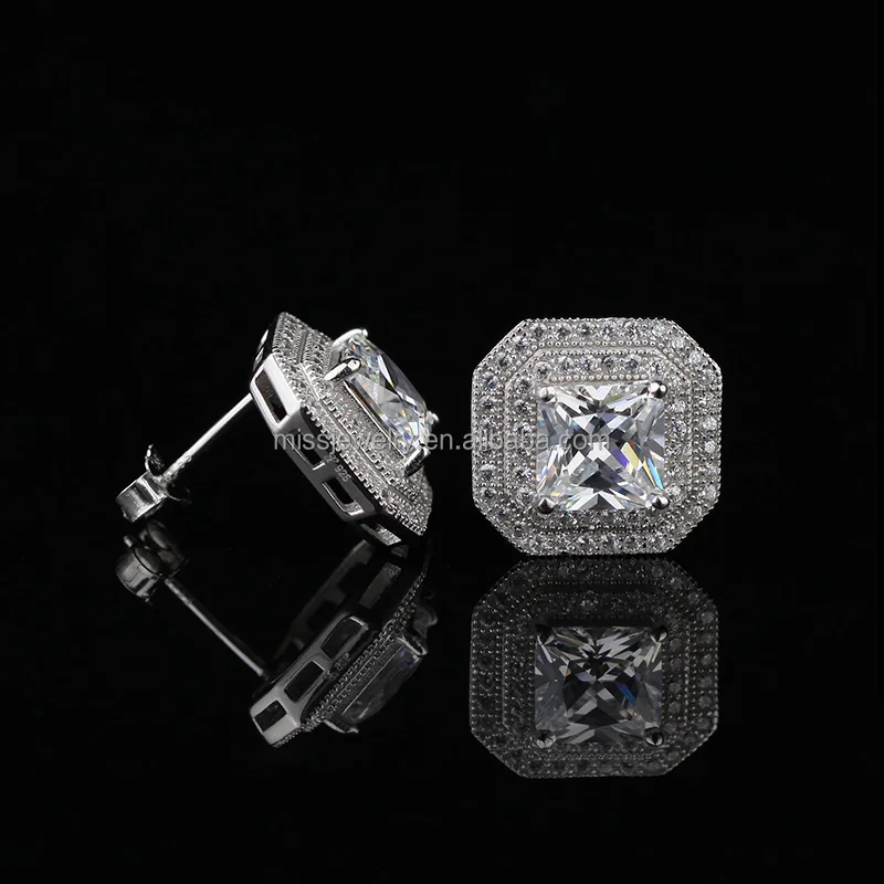 Mens White Stone Cubic Zirconia Stud Earrings, Gold Diamond Stud Earrings MJCE033 
Mens White Stone Cubic Zirconia Stud Earrings, Gold Diamond Stud Earrings MJCE033